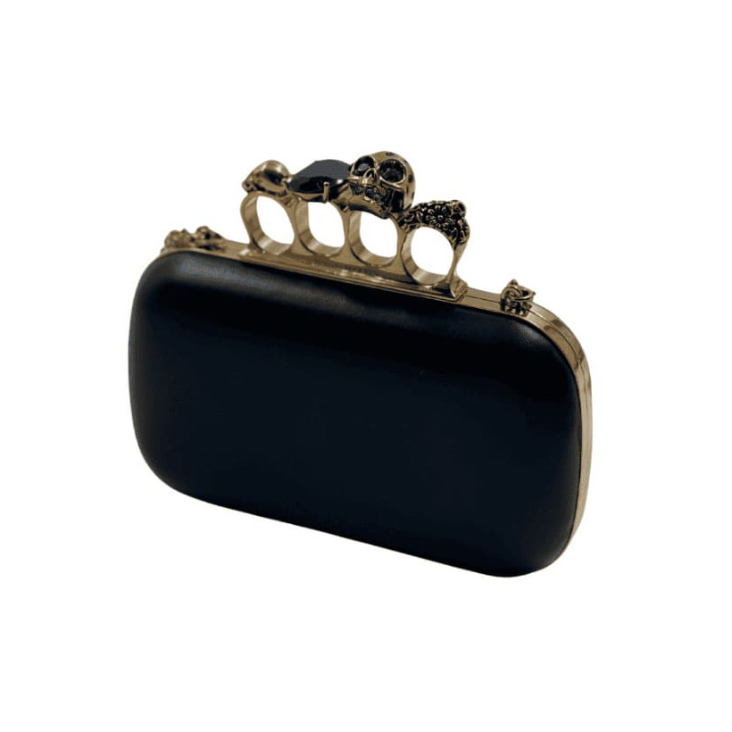 Alexander McQueen - Skull Four-Ring Clutch in Leather - Imagen 10